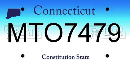 MTO7479 Connecticut License Plate