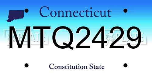 MTQ2429 Connecticut License Plate