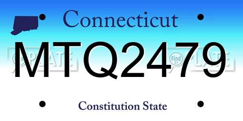 MTQ2479 Connecticut License Plate