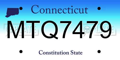 MTQ7479 Connecticut License Plate