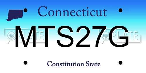 MTS27G Connecticut License Plate