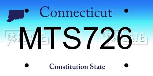 MTS726 Connecticut License Plate