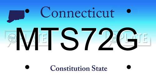 MTS72G Connecticut License Plate