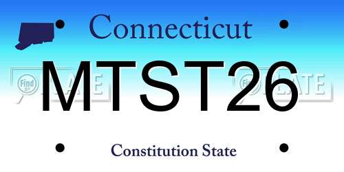 MTST26 Connecticut License Plate