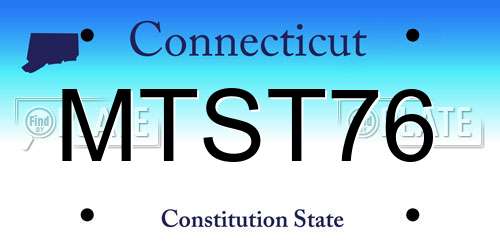 MTST76 Connecticut License Plate