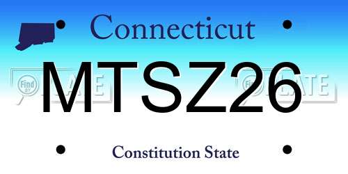 MTSZ26 Connecticut License Plate