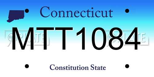 MTT1084 Connecticut License Plate