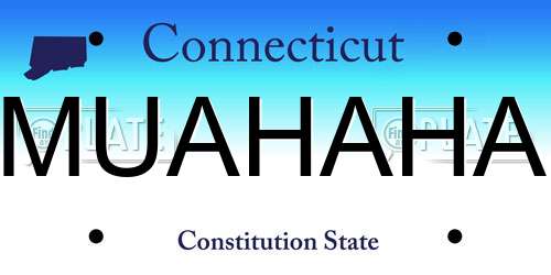 MUAHAHA Connecticut License Plate