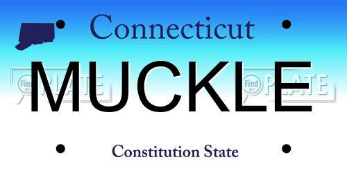 MUCKLE Connecticut License Plate