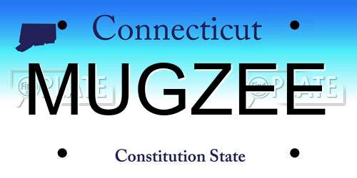 MUGZEE Connecticut License Plate