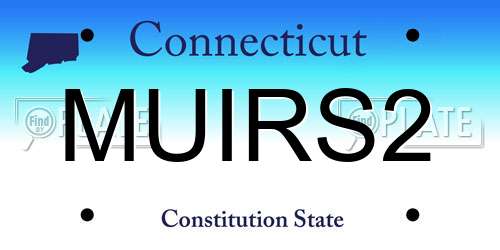 MUIRS2 Connecticut License Plate