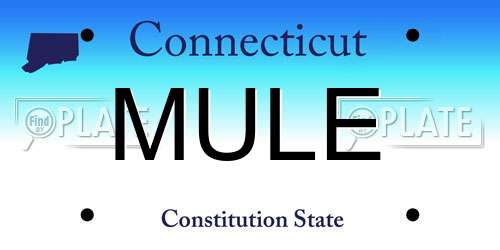MULE Connecticut License Plate