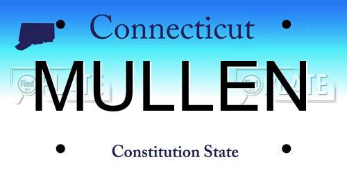 MULLEN Connecticut License Plate