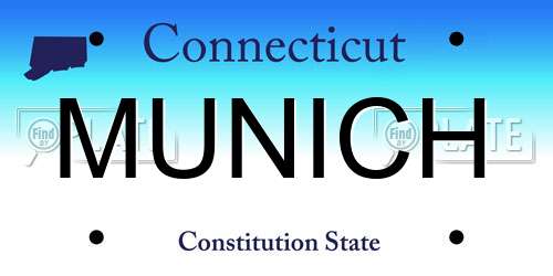 MUNICH Connecticut License Plate