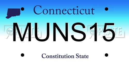MUNS15 Connecticut License Plate