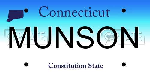 MUNSON Connecticut License Plate