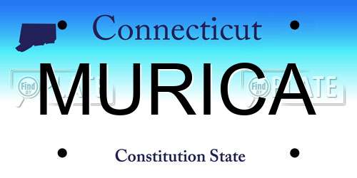 MURICA Connecticut License Plate
