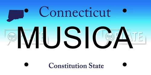 MUSICA Connecticut License Plate