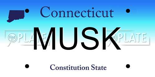 MUSK Connecticut License Plate