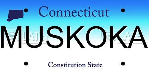 MUSKOKA Connecticut License Plate