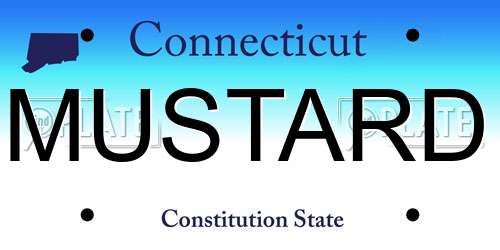 MUSTARD Connecticut License Plate