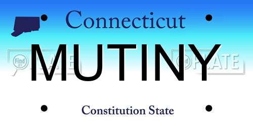 MUTINY Connecticut License Plate
