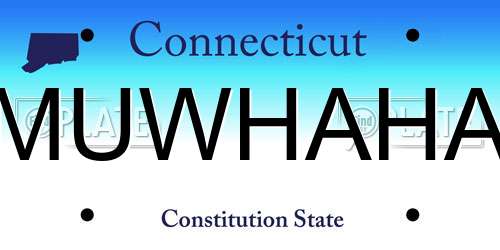 MUWHAHA Connecticut License Plate