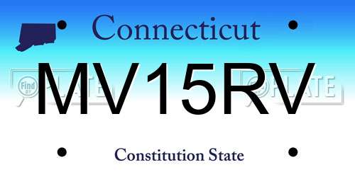 MV15RV Connecticut License Plate