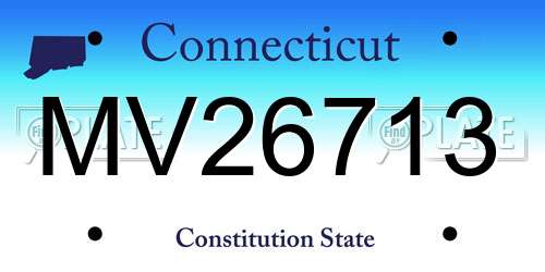 MV26713 Connecticut License Plate