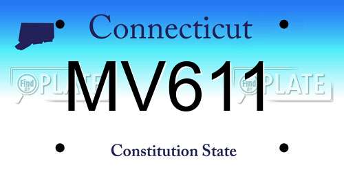 MV611 Connecticut License Plate