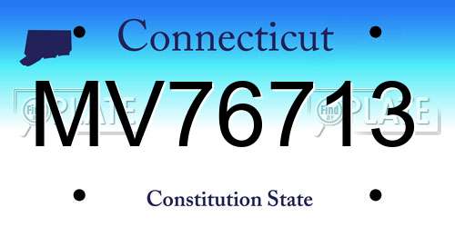 MV76713 Connecticut License Plate