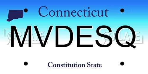 MVDESQ Connecticut License Plate