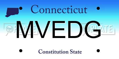 MVEDG Connecticut License Plate