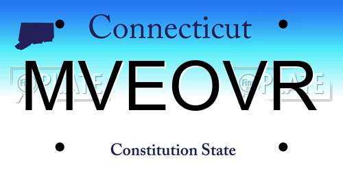 MVEOVR Connecticut License Plate