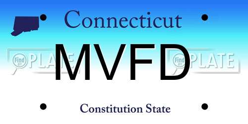 MVFD Connecticut License Plate