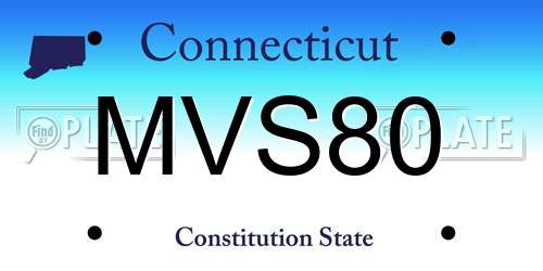 MVS80 Connecticut License Plate