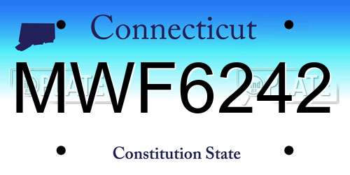 MWF6242 Connecticut License Plate