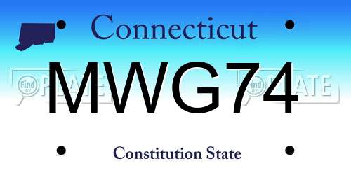 MWG74 Connecticut License Plate