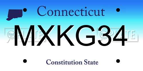 MXKG34 Connecticut License Plate