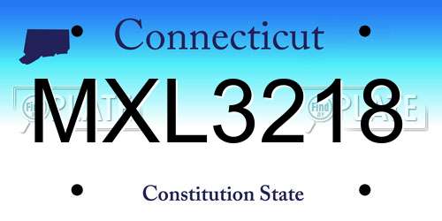 MXL3218 Connecticut License Plate