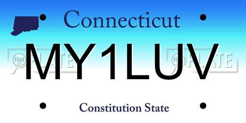 MY1LUV Connecticut License Plate