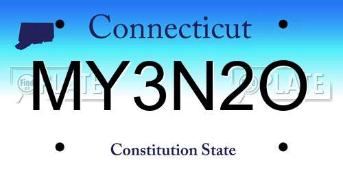 MY3N2O Connecticut License Plate
