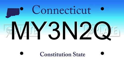 MY3N2Q Connecticut License Plate