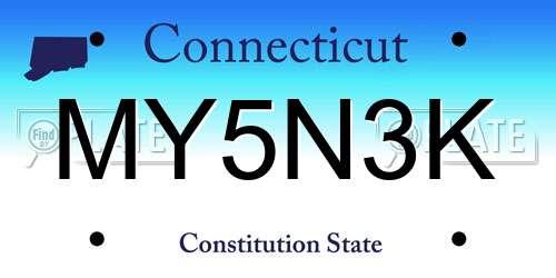MY5N3K Connecticut License Plate