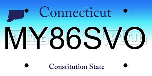 MY86SVO Connecticut License Plate