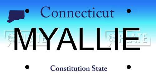 MYALLIE Connecticut License Plate