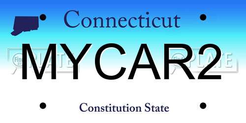 MYCAR2 Connecticut License Plate