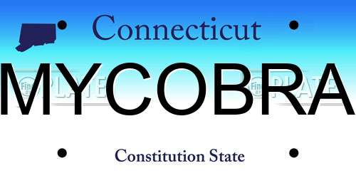 MYCOBRA Connecticut License Plate