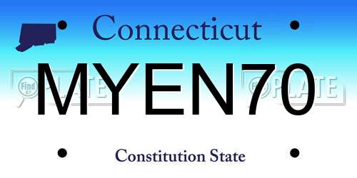 MYEN70 Connecticut License Plate