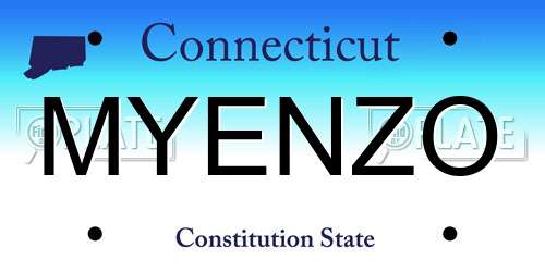 MYENZO Connecticut License Plate